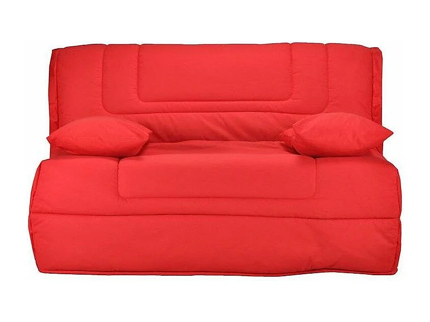 Banquette BZ tissu matelas Bultex 12cm 140x190 Bounty-Couleur Rouge-Coffre de rangement Avec rangement