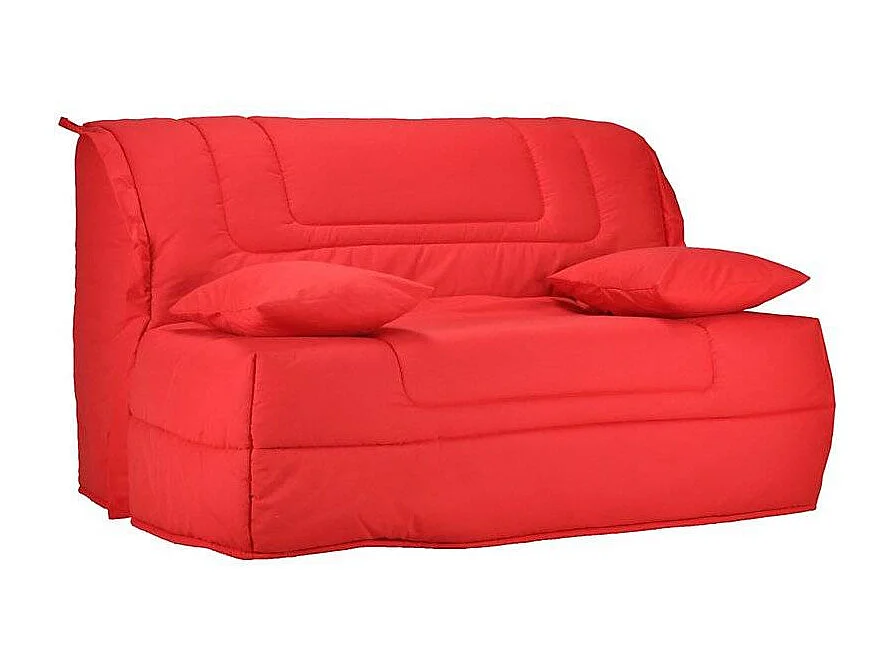 Banquette BZ tissu matelas Bultex 12cm 140x190 Bounty-Couleur Rouge-Coffre de rangement Avec rangement