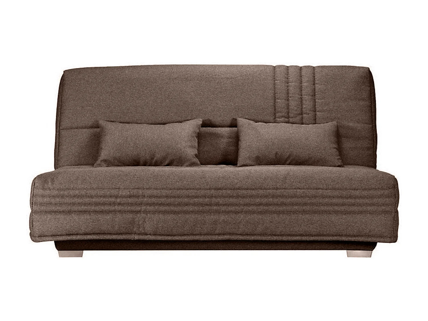 Canapé clic clac tissu avec rangement matelas Sofaconfort 17cm Parko 193cm-Couleur Marron clair