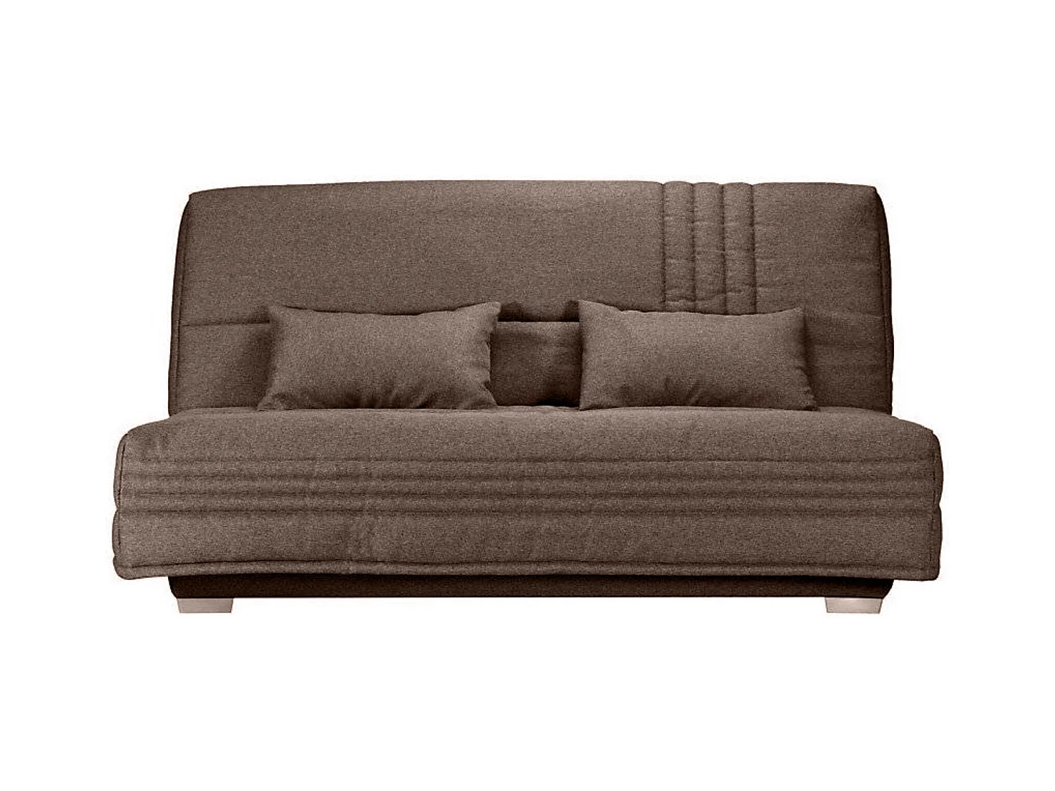 Canapé clic clac tissu avec rangement matelas Sofaconfort 17cm Parko 193cm-Couleur Marron clair