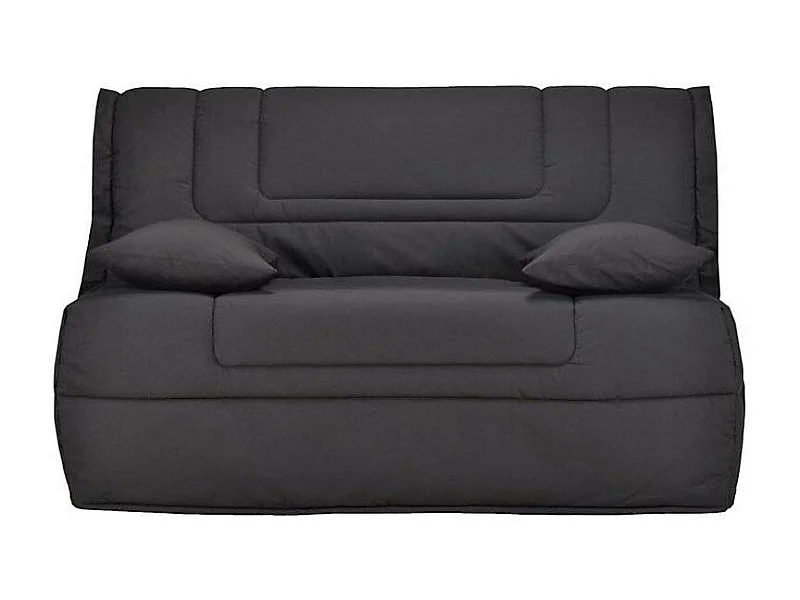Banquette BZ tissu matelas Bultex 12cm 140x190 Bounty-Couleur Gris foncé-Coffre de rangement Avec rangement