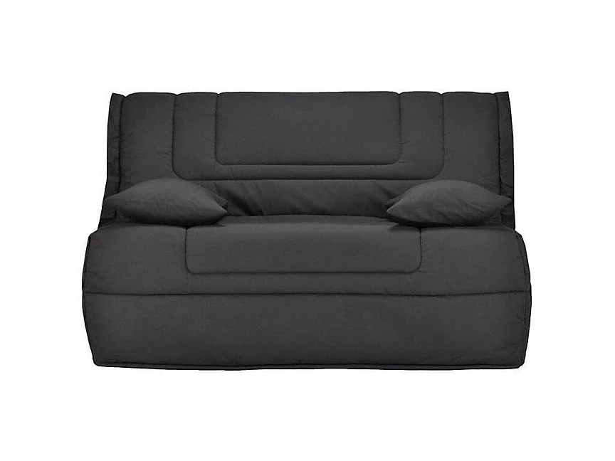 Banquette BZ tissu matelas Bultex 12cm 140x190 Bounty-Couleur Gris foncé-Coffre de rangement Avec rangement