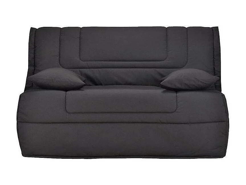Banquette BZ tissu matelas Bultex 12cm 140x190 Bounty-Couleur Gris foncé-Coffre de rangement Avec rangement