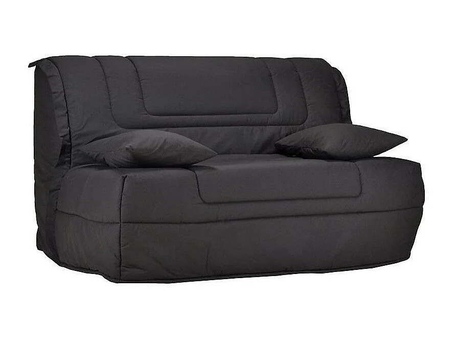 Banquette BZ tissu matelas Bultex 12cm 140x190 Bounty-Couleur Gris foncé-Coffre de rangement Avec rangement