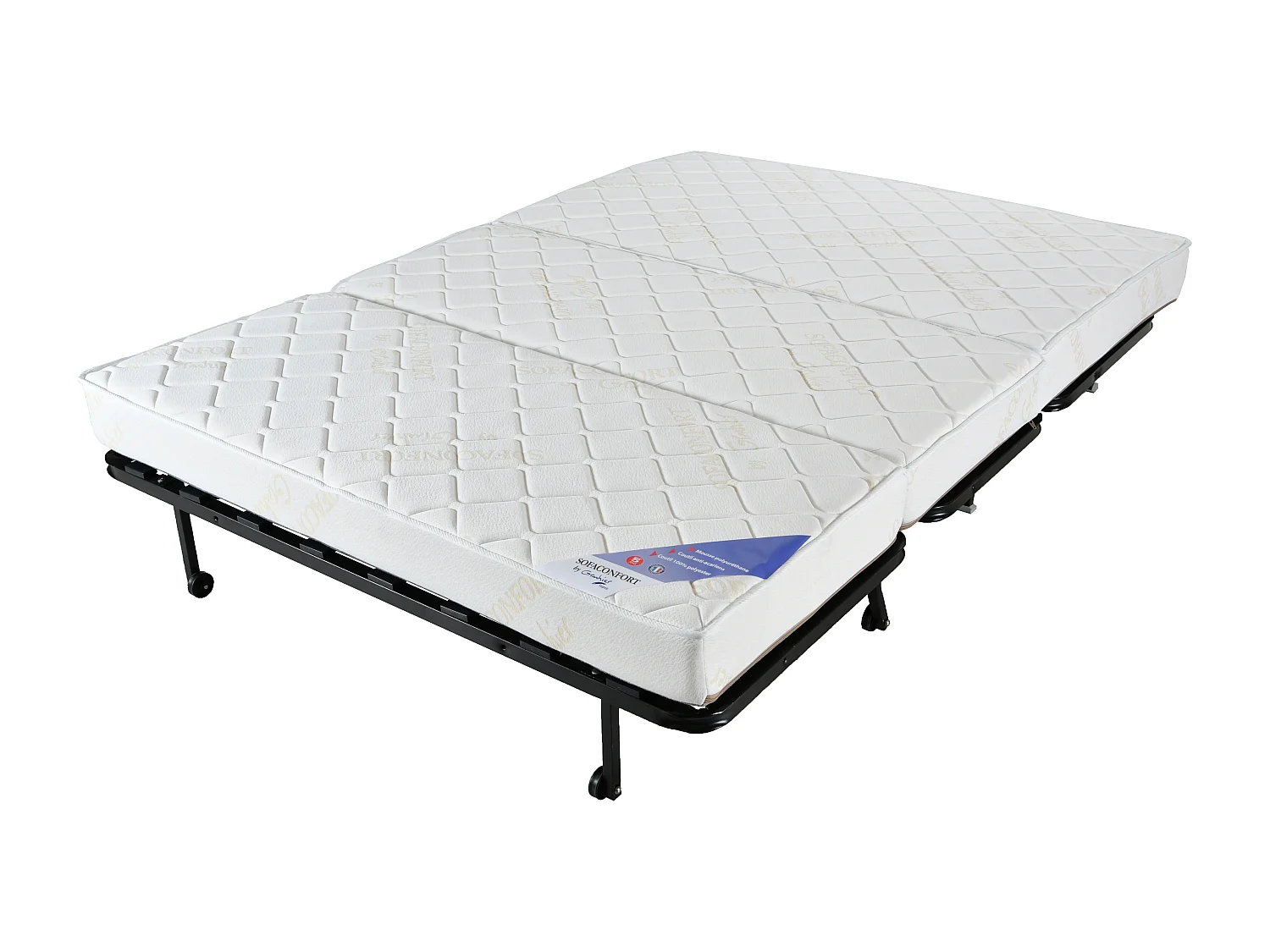 Banquette BZ tissu matelas Bultex 12cm 140x190 Bounty-Couleur Gris foncé-Coffre de rangement Avec rangement