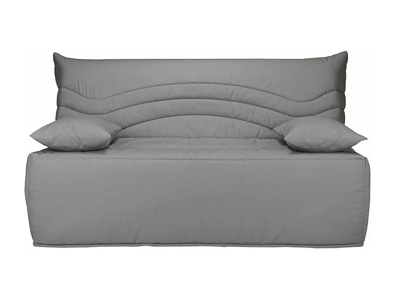 Banquette BZ microfibre 160x200 avec coffre Matelas Starconfort 12cm Brioca-Couleur Gris foncé
