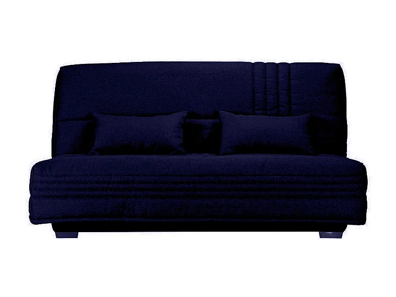 Canapé clic clac tissu avec rangement matelas Sofaconfort 17cm Parko 193cm-Couleur Bleu marine