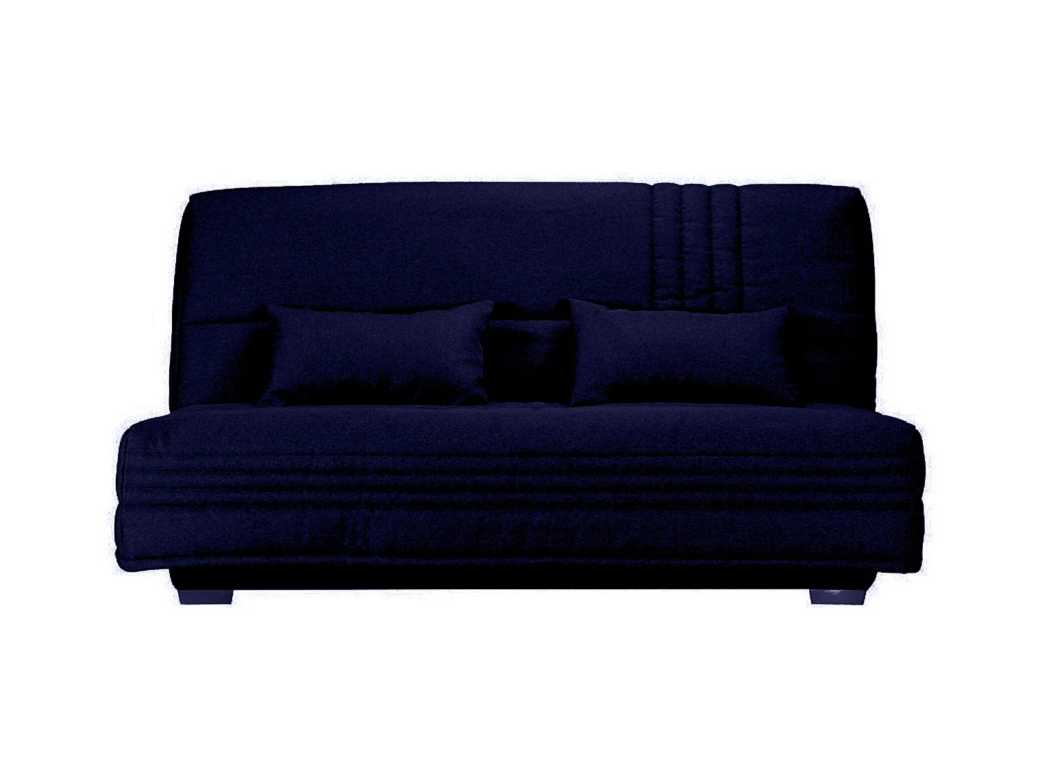 Canapé clic clac tissu avec rangement matelas Sofaconfort 17cm Parko 193cm-Couleur Bleu marine