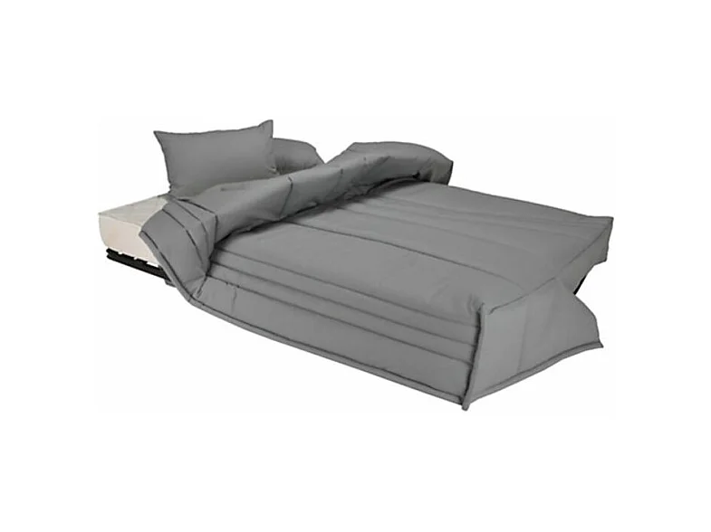 Canapé clic clac tissu avec rangement matelas Sofaconfort 17cm Parko 193cm-Couleur Bleu marine