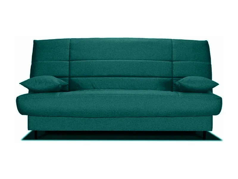 Banquette Clic-clac tissu 130x190 matelas Bultex 14cm avec rangement Zéa-Couleur Vert emeraude