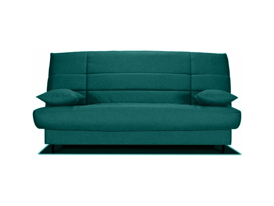 Banquette Clic-clac tissu 130x190 matelas Bultex 14cm avec rangement Zéa-Couleur Vert emeraude