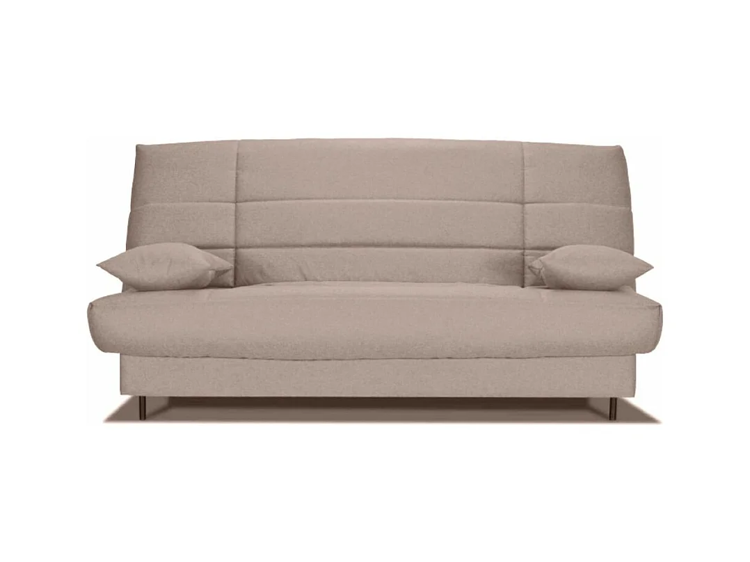 Banquette Clic-clac tissu 130x190 matelas Bultex 14cm avec rangement Zéa-Couleur Taupe