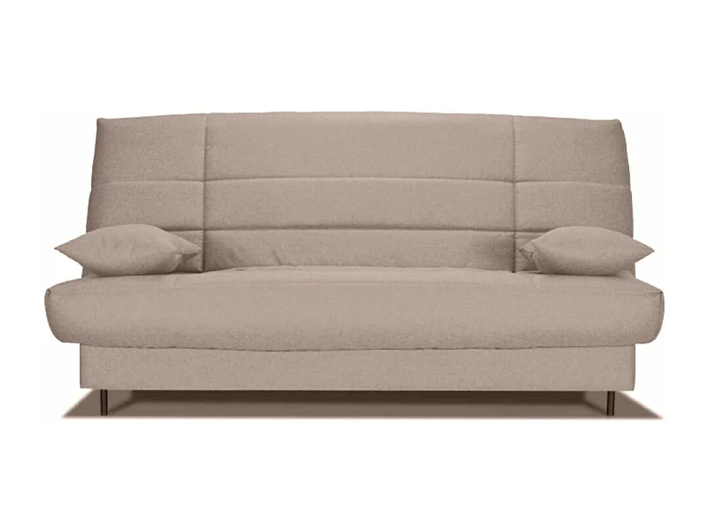 Banquette Clic-clac tissu 130x190 matelas Bultex 14cm avec rangement Zéa-Couleur Taupe