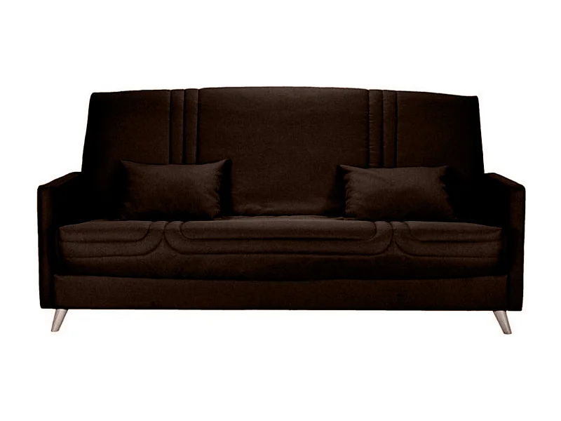 Banquette Clic-clac tissu 130x190 matelas Starbed 13cm avec rangement Soly-Couleur Marron Foncé