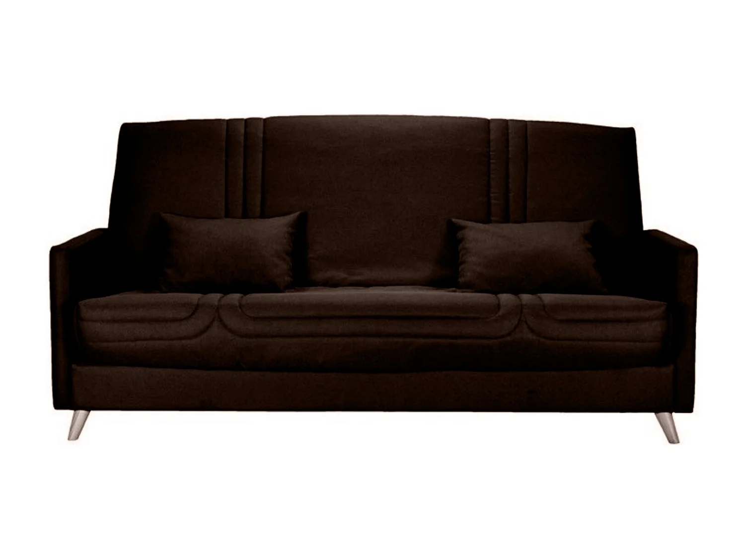 Banquette Clic-clac tissu 130x190 matelas Starbed 13cm avec rangement Soly-Couleur Marron Foncé