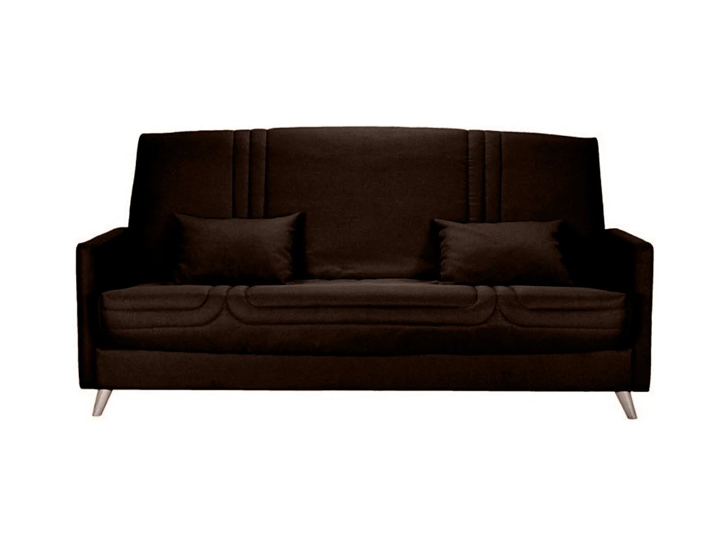 Banquette Clic-clac tissu 130x190 matelas Starbed 13cm avec rangement Soly-Couleur Marron Foncé