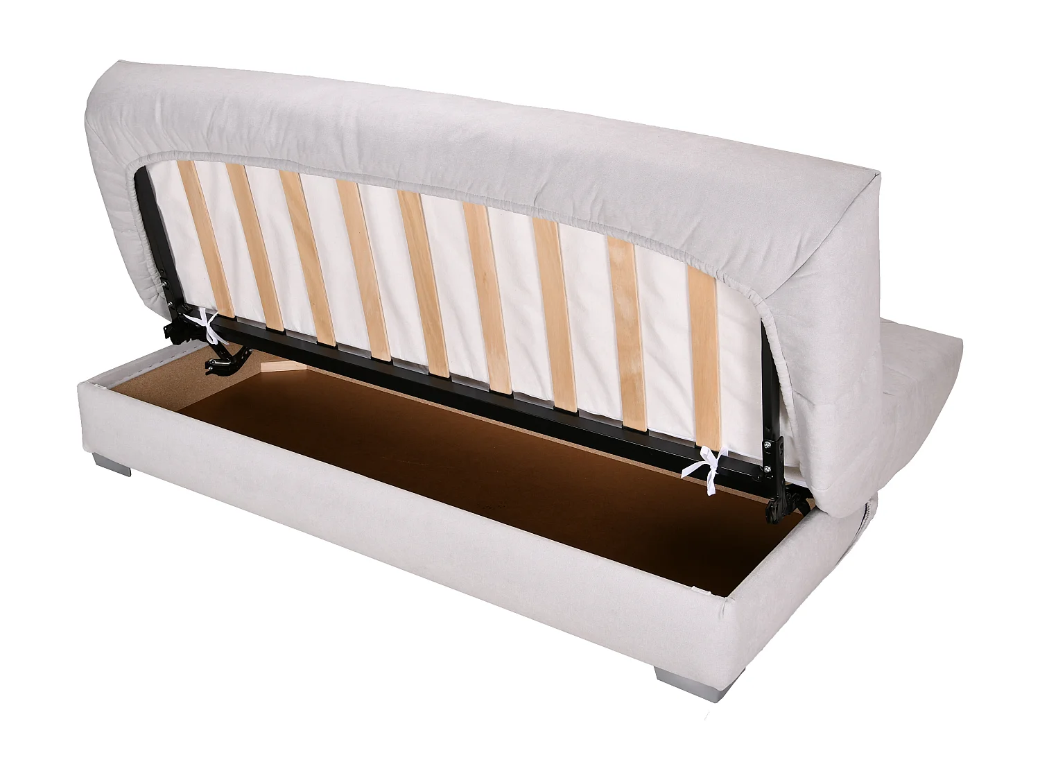Banquette Clic-clac tissu 130x190 matelas Bultex 14cm avec rangement Zéa-Couleur Bleu foncé