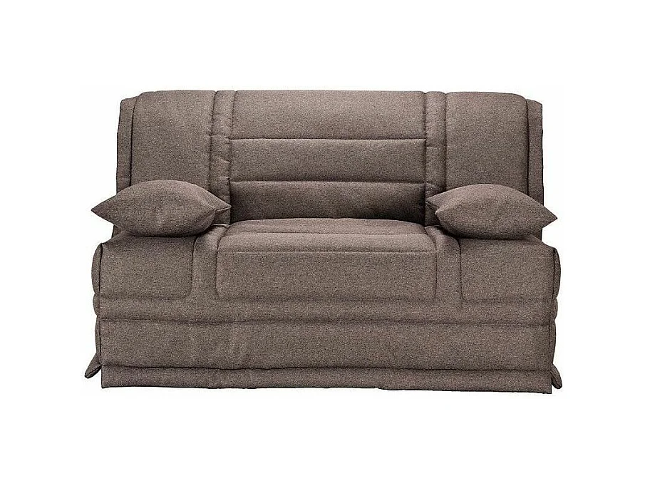 Banquette BZ tissu matelas Starconfort 15cm Pardo-Couleur Taupe-140x200-Coffre de rangement Avec rangement