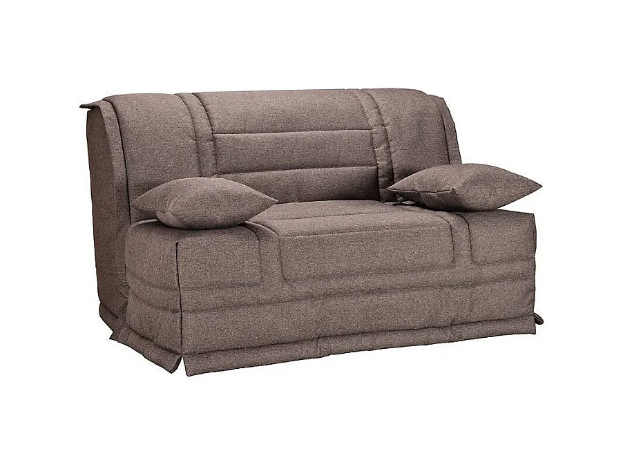 Banquette BZ tissu matelas Starconfort 15cm Pardo-Couleur Taupe-140x200-Coffre de rangement Avec rangement