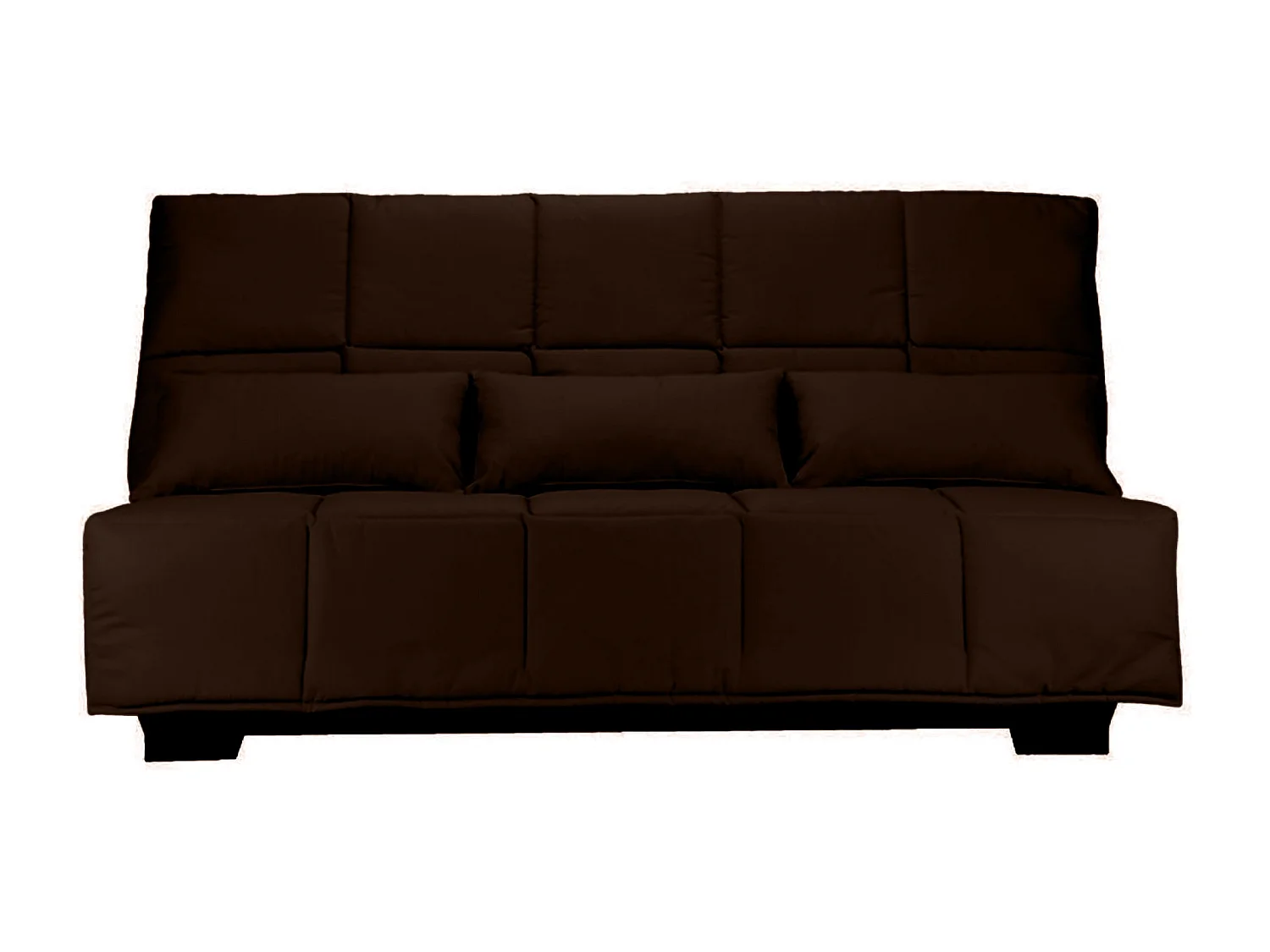 Canapé clic clac tissu avec rangement matelas Starconfort 15cm Lina 193cm-Couleur Marron Foncé