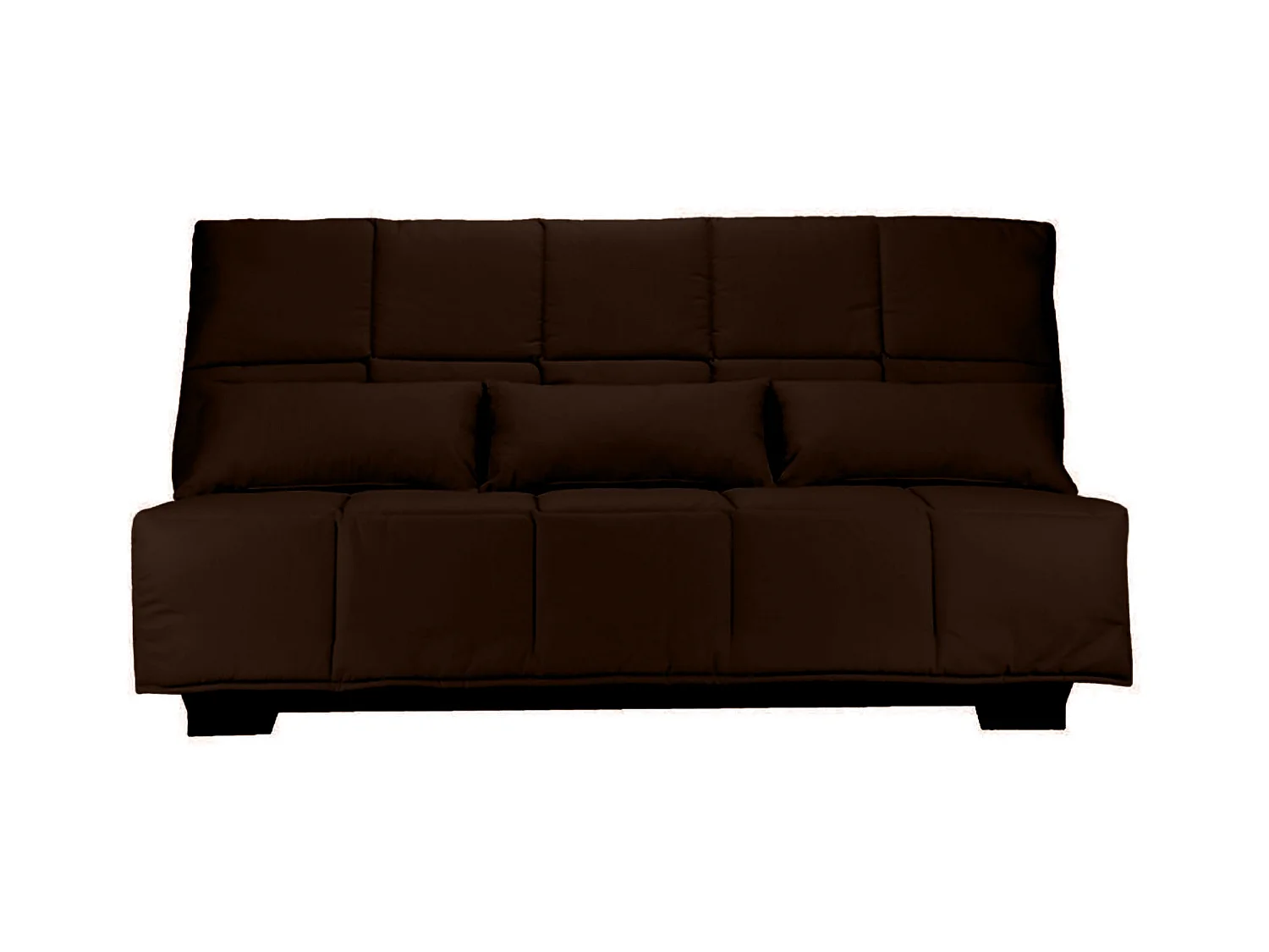 Canapé clic clac tissu avec rangement matelas Starconfort 15cm Lina 193cm-Couleur Marron Foncé