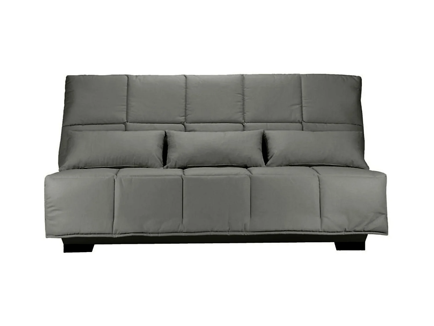 Canapé clic clac tissu avec rangement matelas Starconfort 15cm Lina 193cm-Couleur Gris