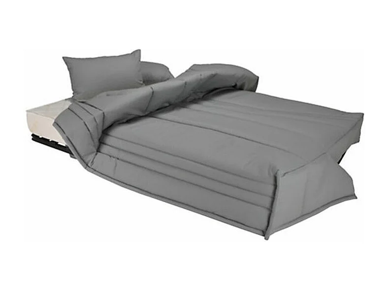 Banquette Clic-clac tissu 130x190 matelas Starflex 13cm avec rangement Folken-Couleur Jaune miel