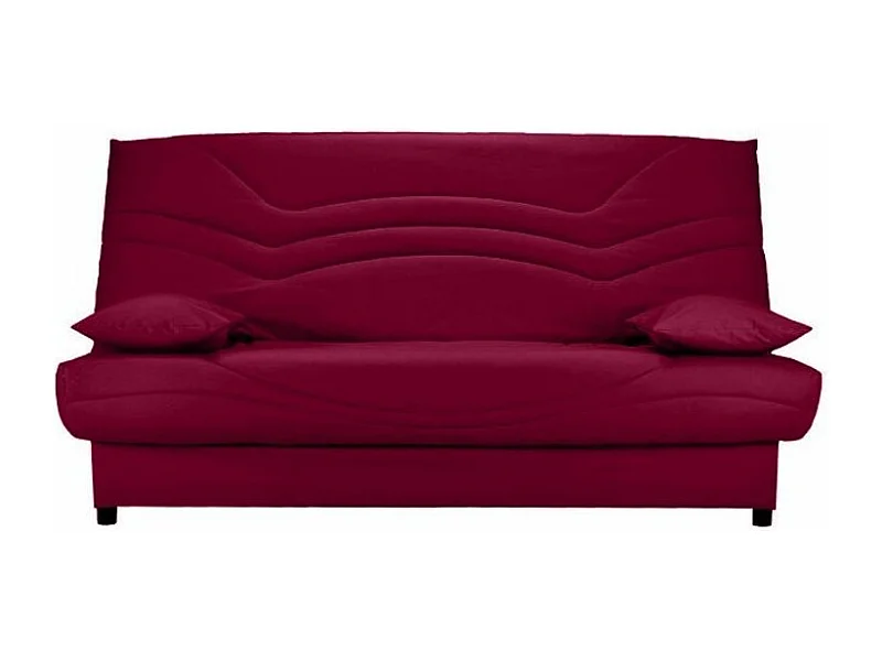 Banquette Clic Clac tissu matelas Starbed 13cm avec coffre de rangement Kistar 130x190-Couleur Bordeaux