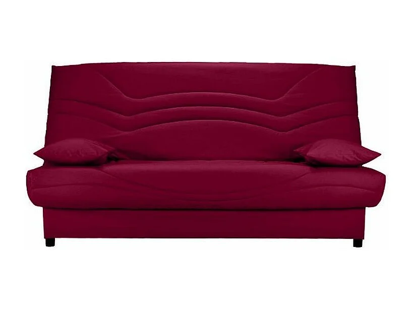 Banquette Clic Clac tissu matelas Starbed 13cm avec coffre de rangement Kistar 130x190-Couleur Bordeaux