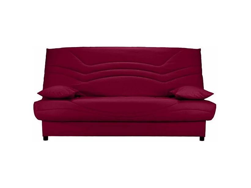 Banquette Clic Clac tissu matelas Starbed 13cm avec coffre de rangement Kistar 130x190-Couleur Bordeaux