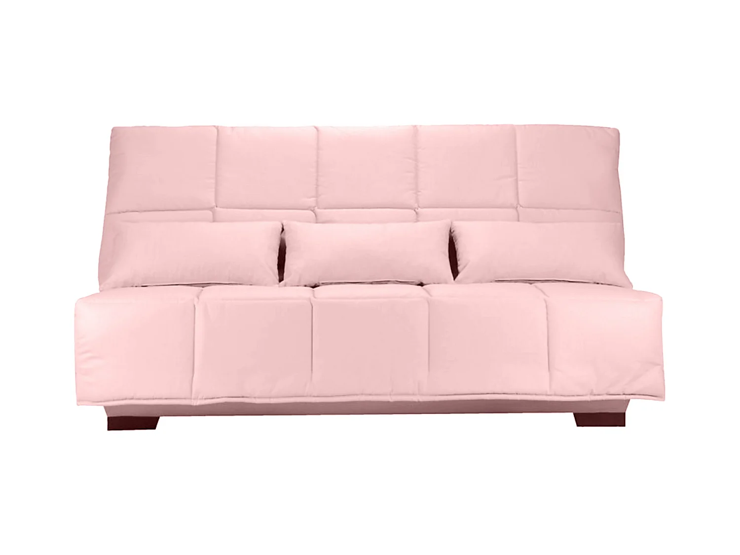 Canapé clic clac tissu avec rangement matelas Starconfort 15cm Lina 193cm-Couleur Rose clair