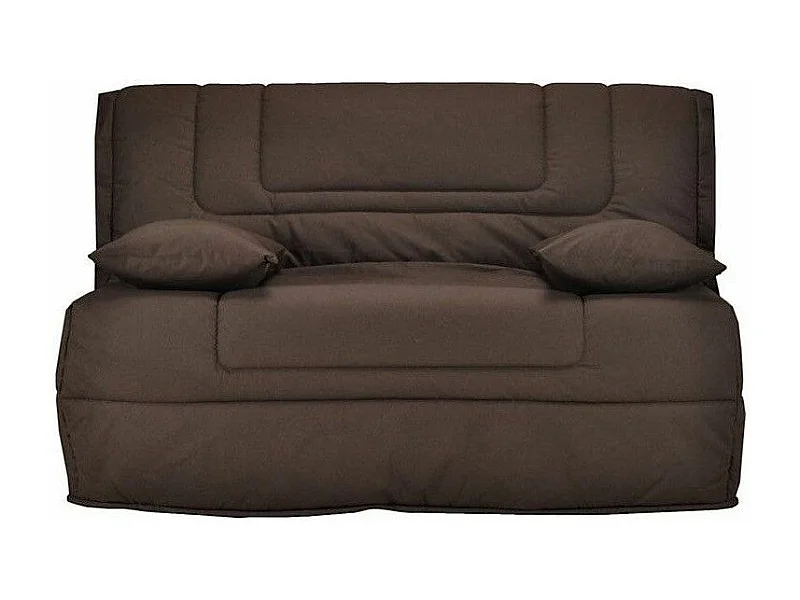 Banquette BZ tissu matelas Bultex 12cm 140x190 Bounty-Couleur Marron Foncé-Coffre de rangement Avec rangement