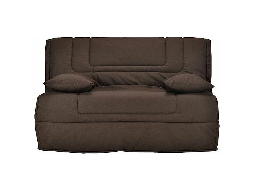 Banquette BZ tissu matelas Bultex 12cm 140x190 Bounty-Couleur Marron Foncé-Coffre de rangement Avec rangement