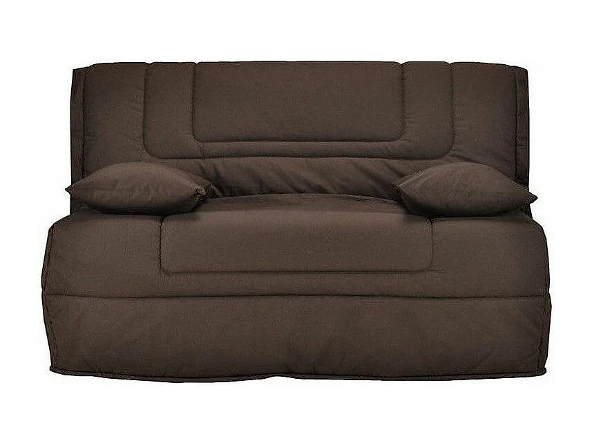 Banquette BZ tissu matelas Bultex 12cm 140x190 Bounty-Couleur Marron Foncé-Coffre de rangement Avec rangement