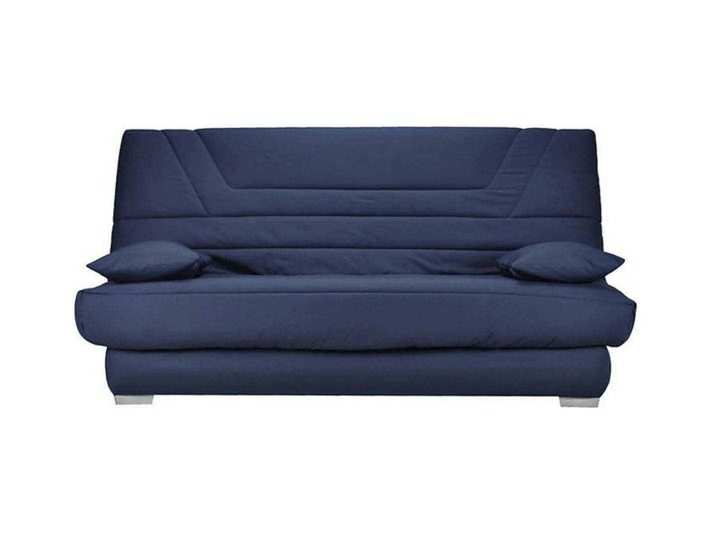 Banquette Clic Clac tissu matelas Bultex 14cm avec rangement Bary-Couleur Bleu nuit-140x190