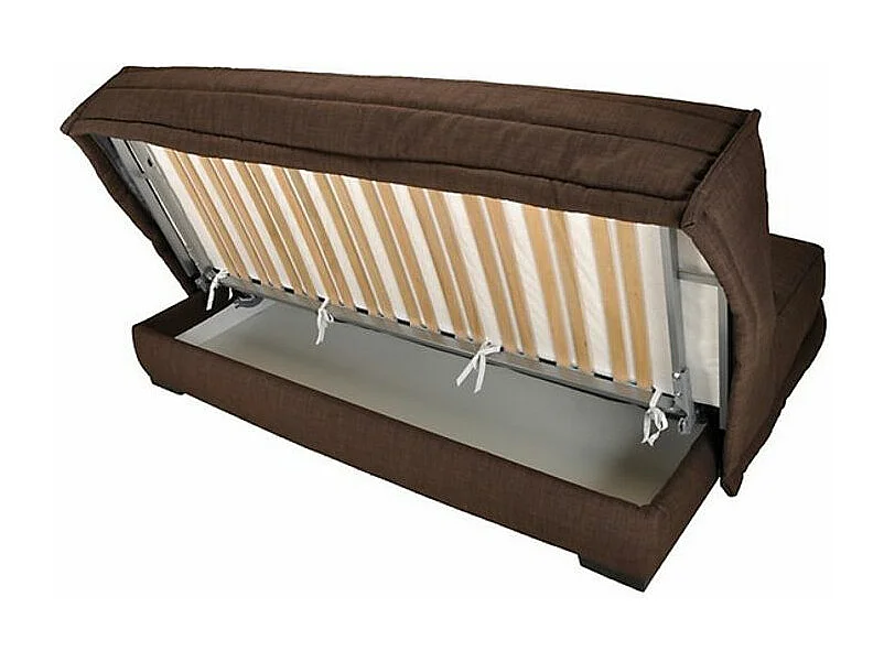 Canapé Clic Clac microfibre avec coffre matelas Bultex 15cm Bianca 140x200-Couleur Gris foncé