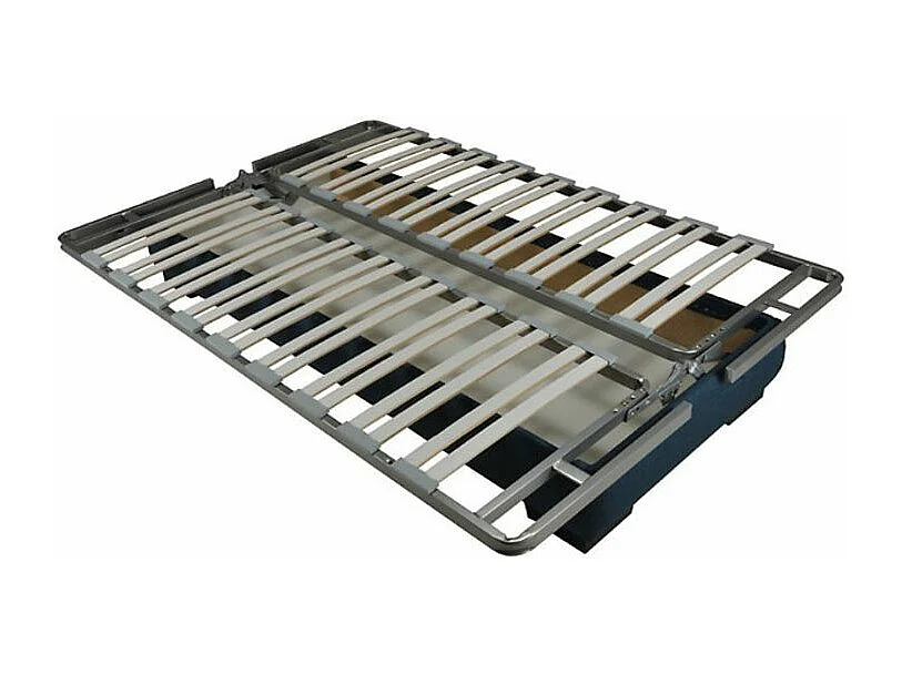 Canapé Clic Clac microfibre avec coffre matelas Bultex 15cm Bianca 140x200-Couleur Gris foncé