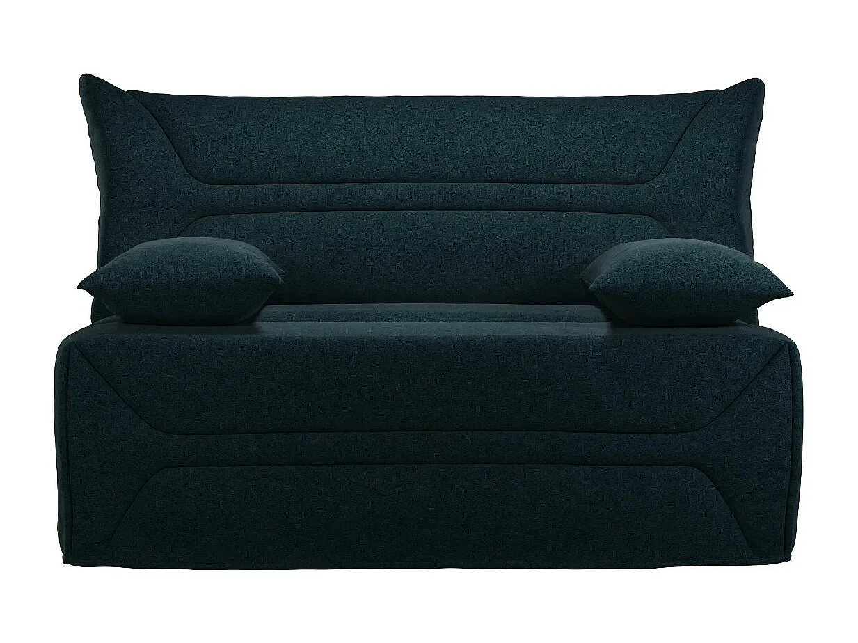 Canapé BZ Tissu matelas 12cm 140x190 Zilo-Couleur Bleu marine-Coffre de rangement Avec rangement