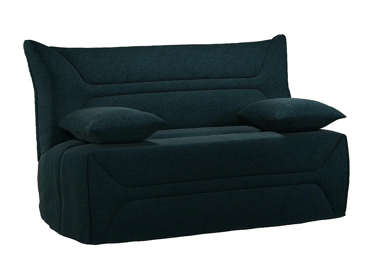 Canapé BZ Tissu matelas 12cm 140x190 Zilo-Couleur Bleu marine-Coffre de rangement Avec rangement