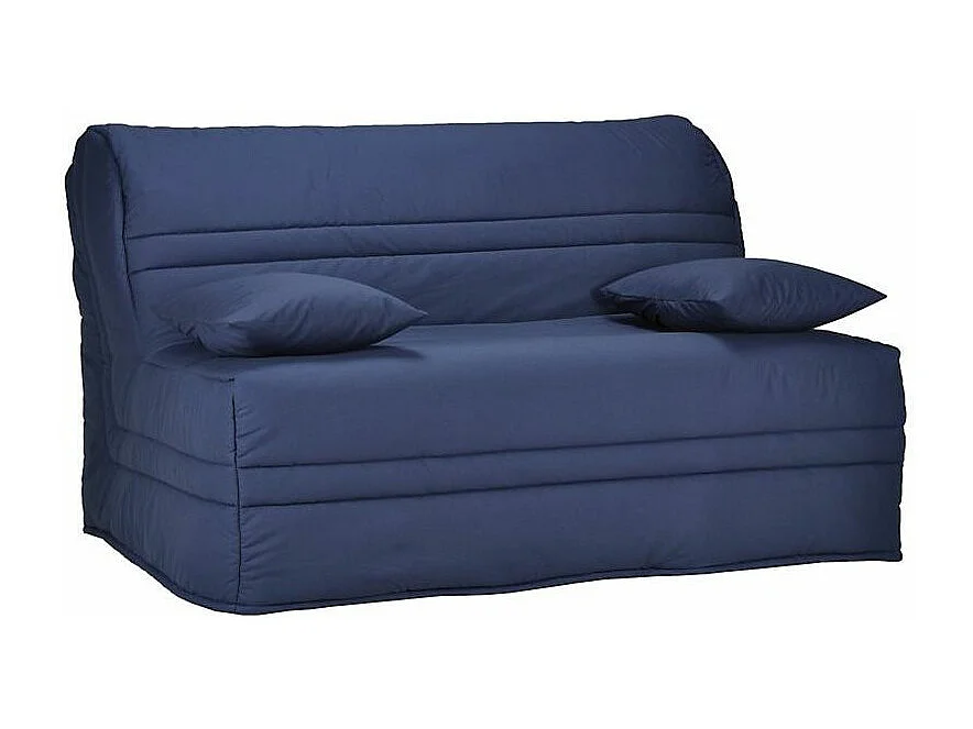 Banquette BZ tissu matelas Bultex 15cm Barnes 140x200-Couleur Bleu foncé