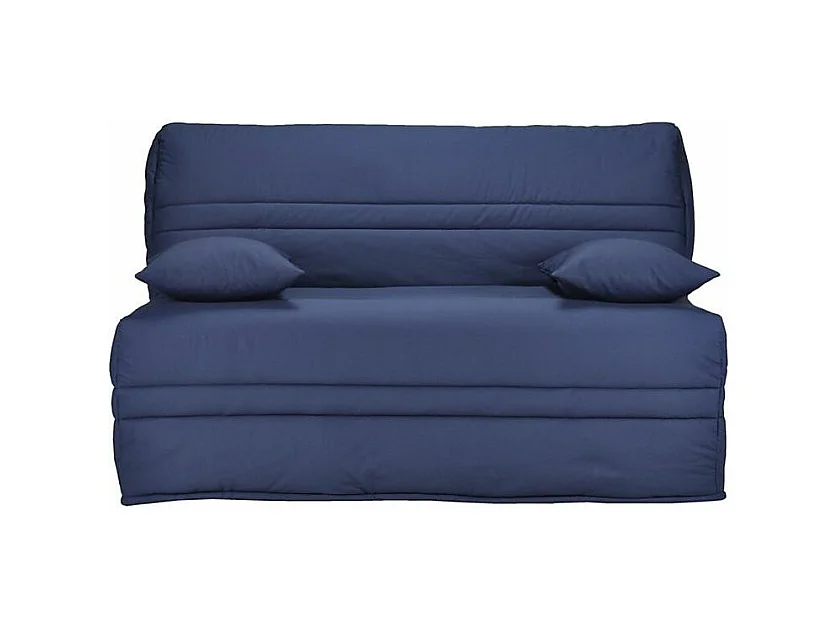 Banquette BZ tissu matelas Bultex 15cm Barnes 140x200-Couleur Bleu foncé