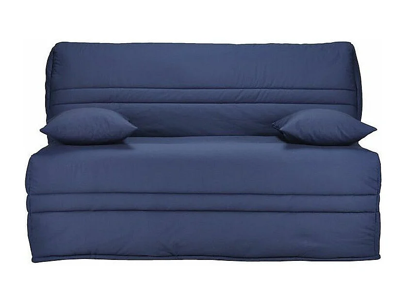 Banquette BZ tissu matelas Bultex 15cm Barnes 140x200-Couleur Bleu foncé