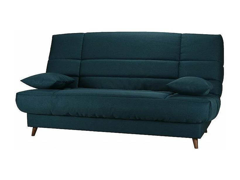 Banquette Clic-clac tissu 130x190 matelas Bultex 14cm avec rangement Boky-Couleur Marron