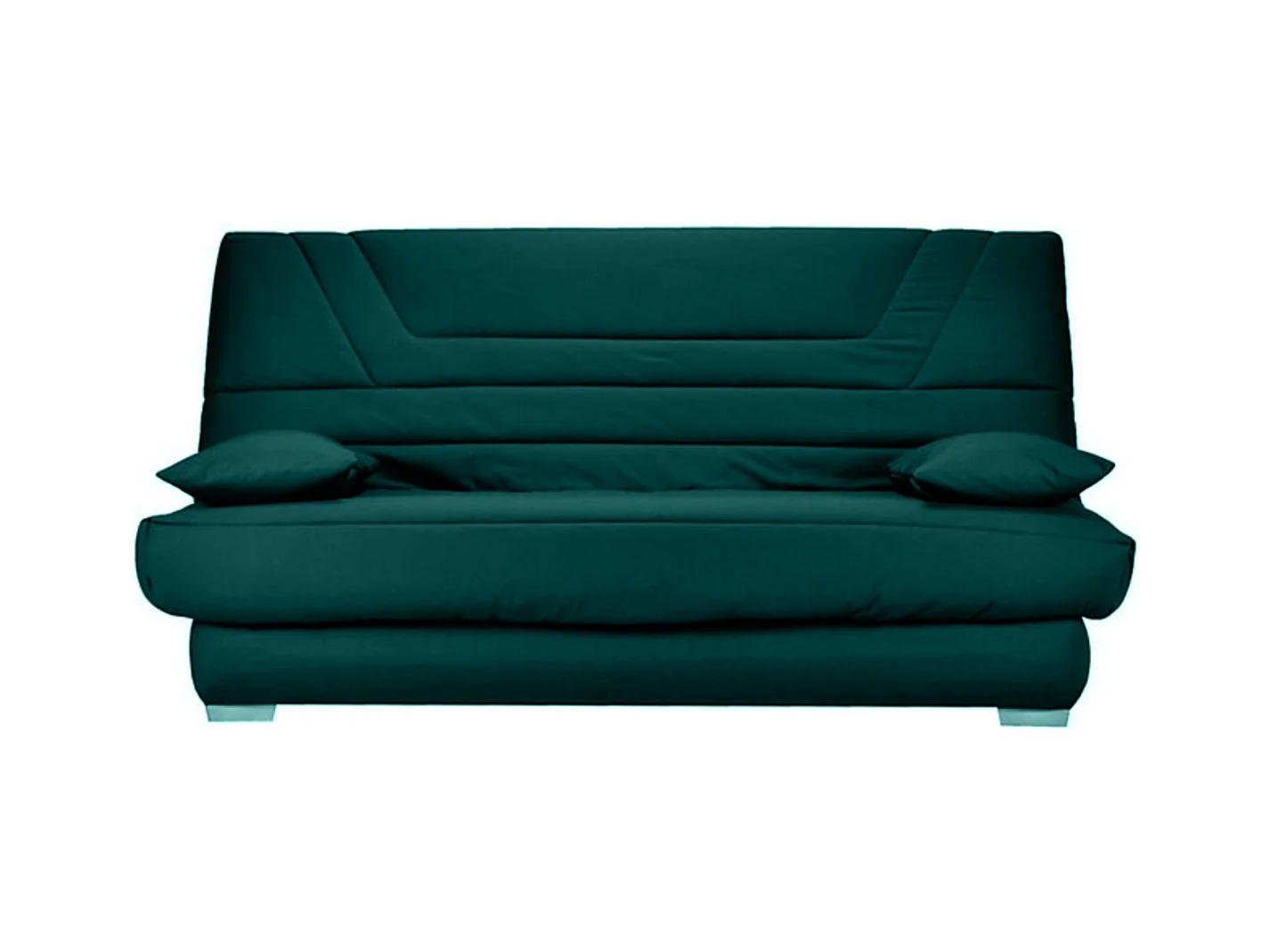 Banquette Clic Clac tissu matelas Bultex 14cm avec rangement Bary-Couleur Vert emeraude-130x190