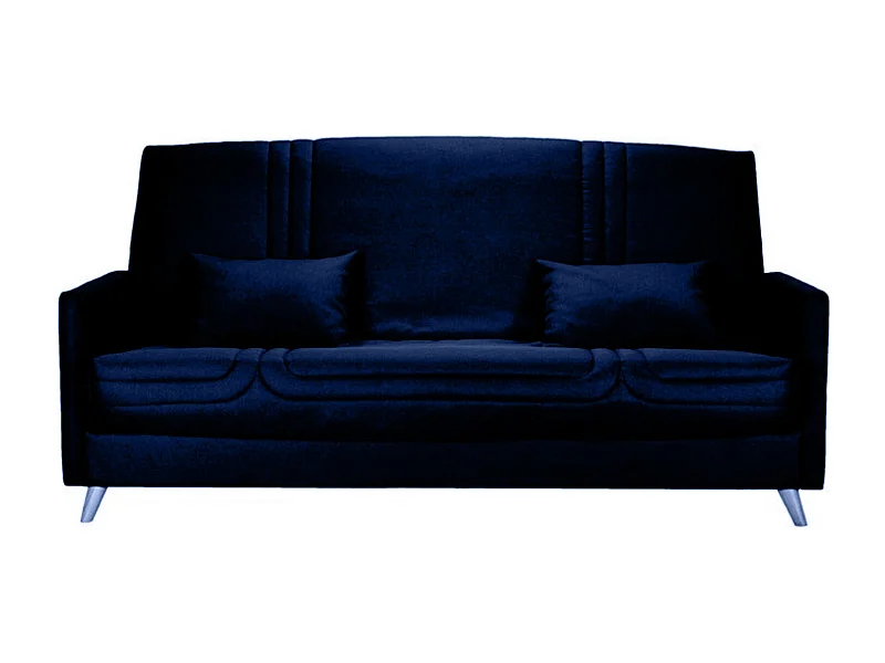 Banquette Clic-clac tissu 130x190 matelas Starbed 13cm avec rangement Soly-Couleur Bleu marine