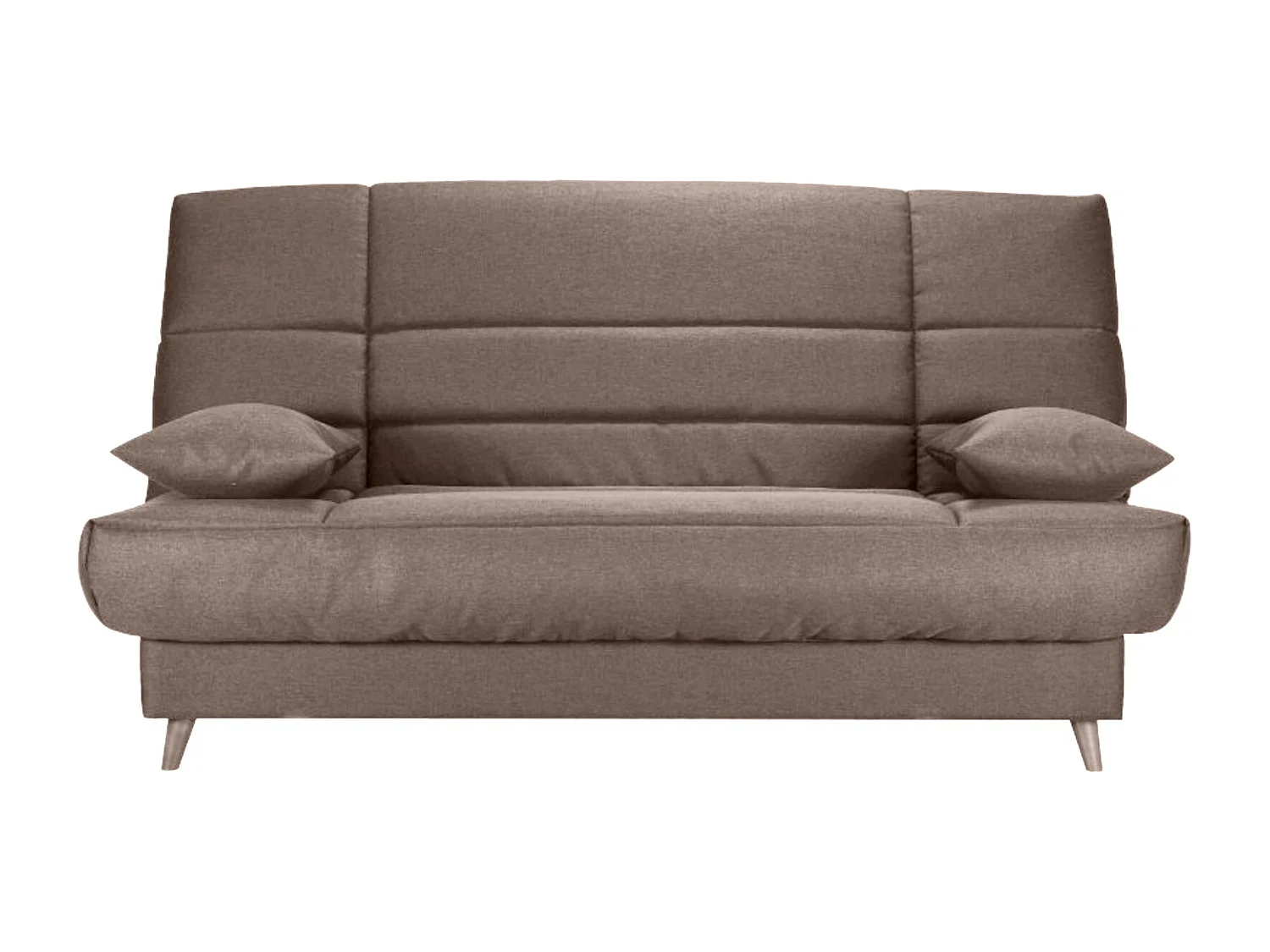 Banquette Clic-clac tissu 130x190 matelas Bultex 14cm avec rangement Boky-Couleur Taupe