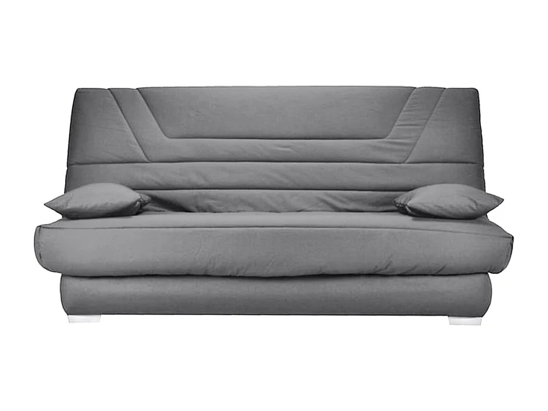 Banquette Clic Clac tissu matelas Bultex 14cm avec rangement Bary-Couleur Gris perle-140x190
