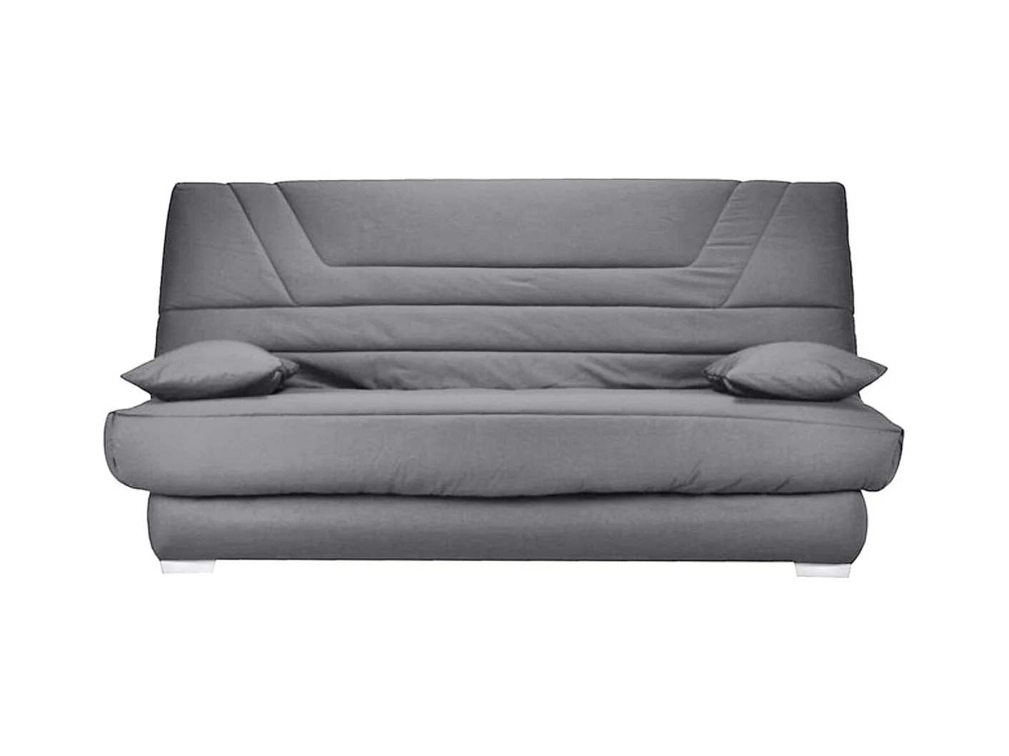 Banquette Clic Clac tissu matelas Bultex 14cm avec rangement Bary-Couleur Gris perle-140x190