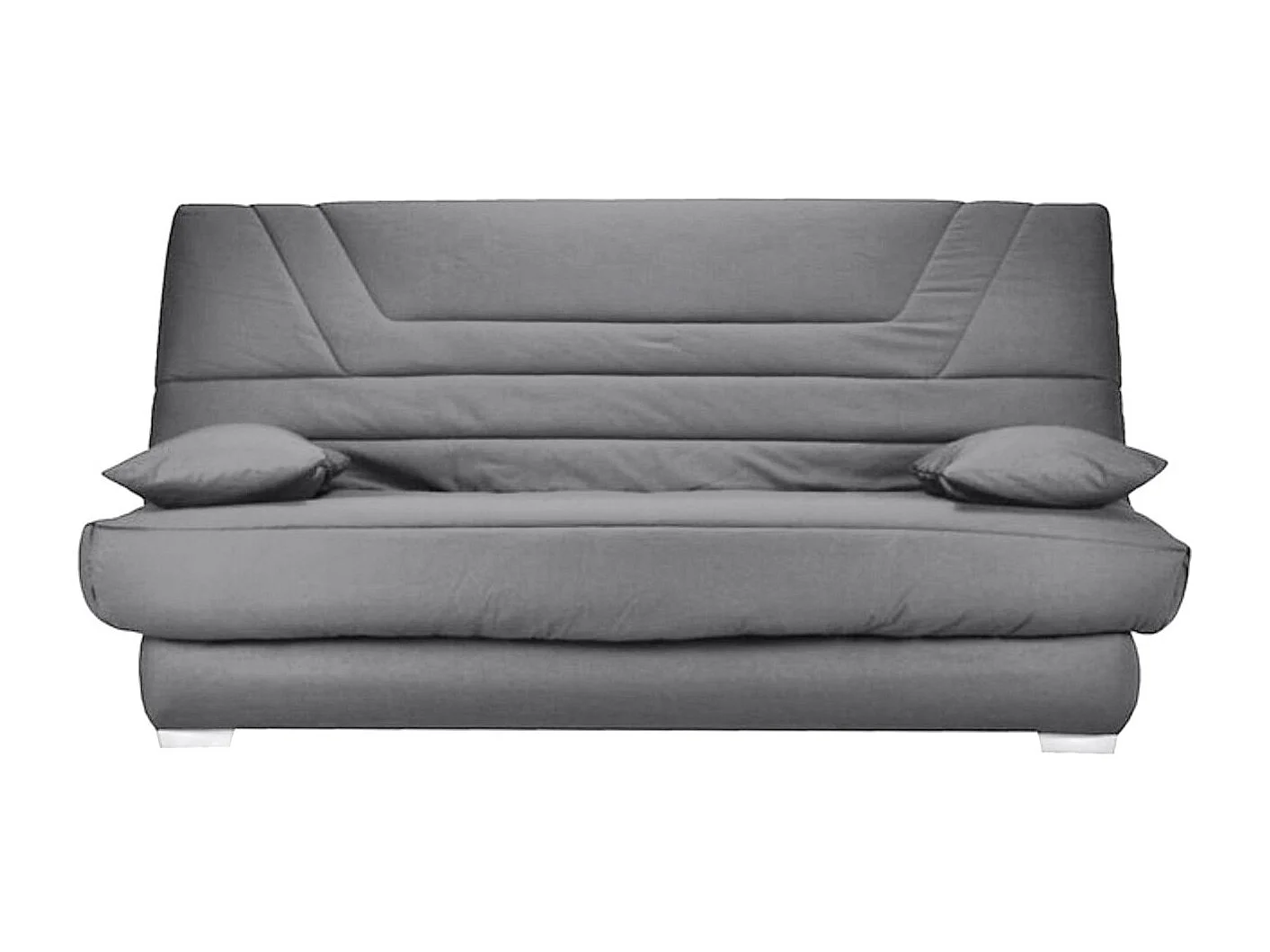 Banquette Clic Clac tissu matelas Bultex 14cm avec rangement Bary-Couleur Gris perle-140x190