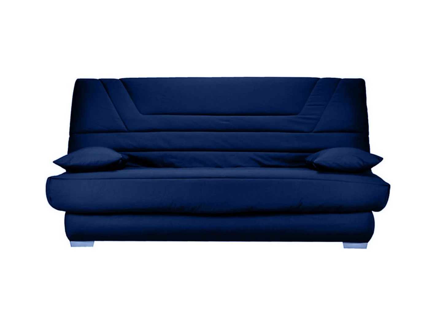 Banquette Clic Clac tissu matelas Bultex 14cm avec rangement Bary-Couleur Bleu marine-130x190